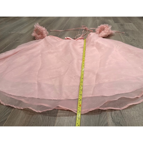 Pink off the shoulder babydoll flowy trapeze dress, size L - Picture 8 of 10